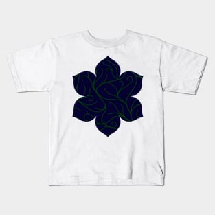 Blue Velvet, Green Vines Kids T-Shirt